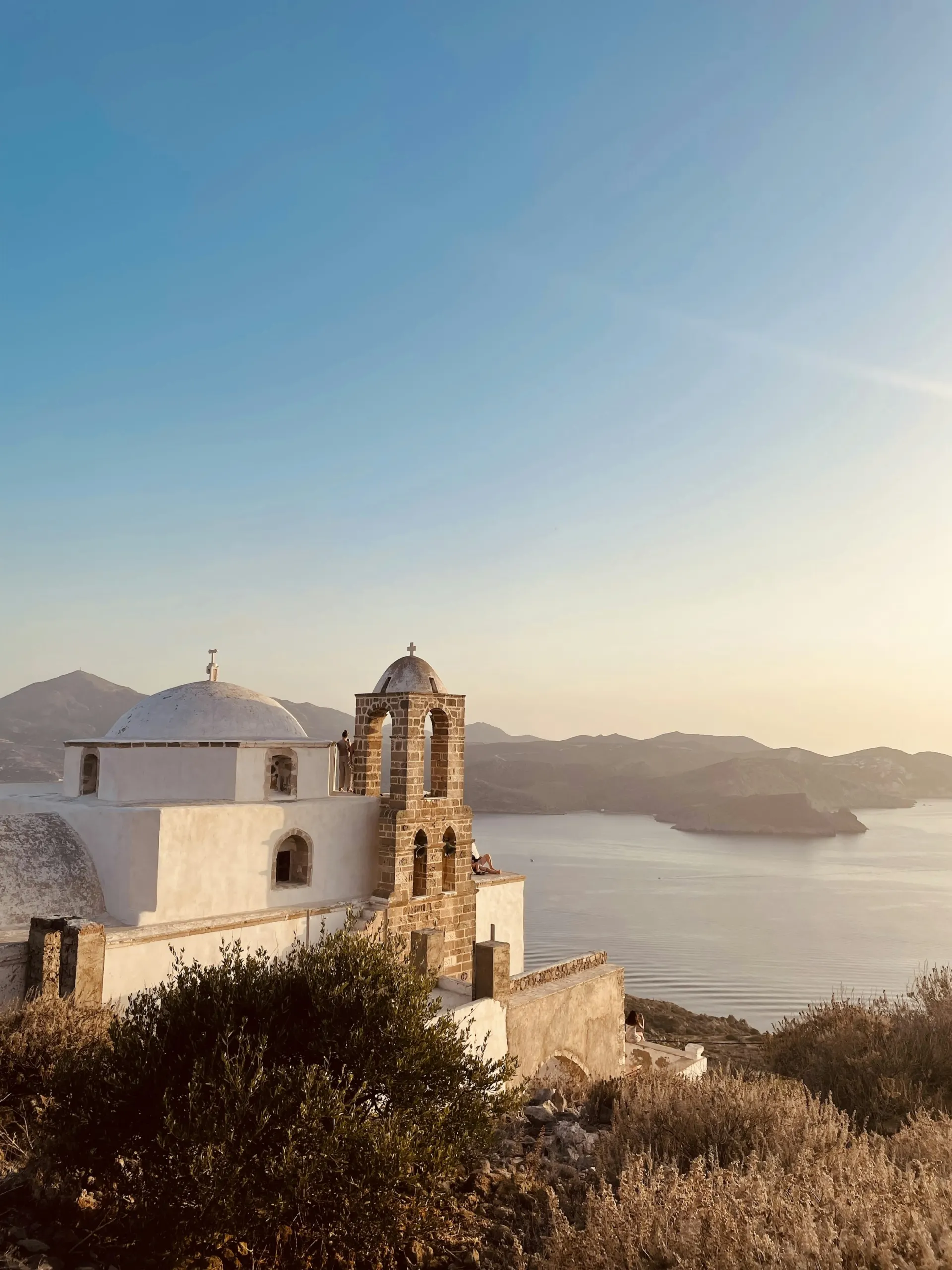 Church above the Aegean at Plaka castle, Milos